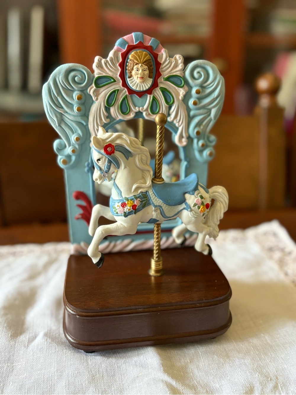 Vintage 1990 Carousel Horse Working Music Box